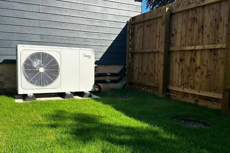 ASHP installed in garden