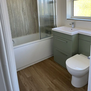 fitted bathroom with toilet