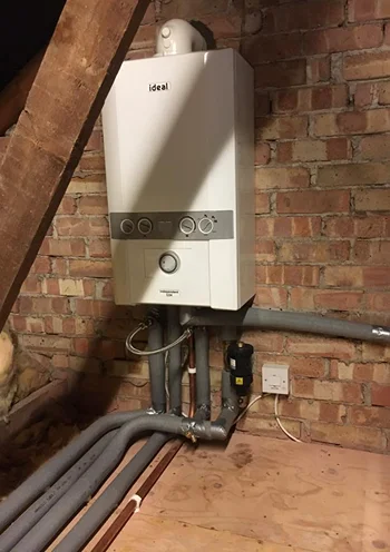 ideal boiler fitted on wall
